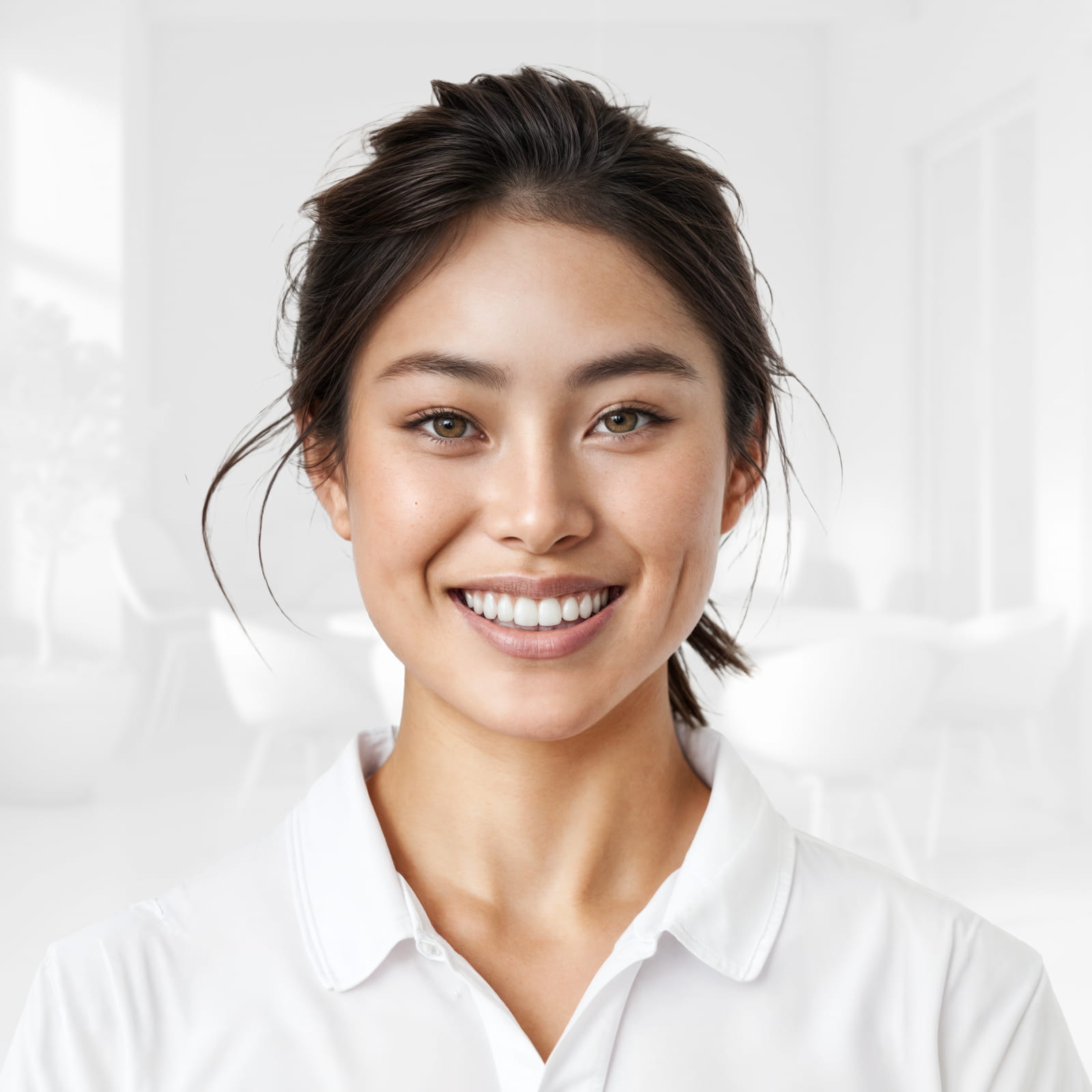 Young female smiling