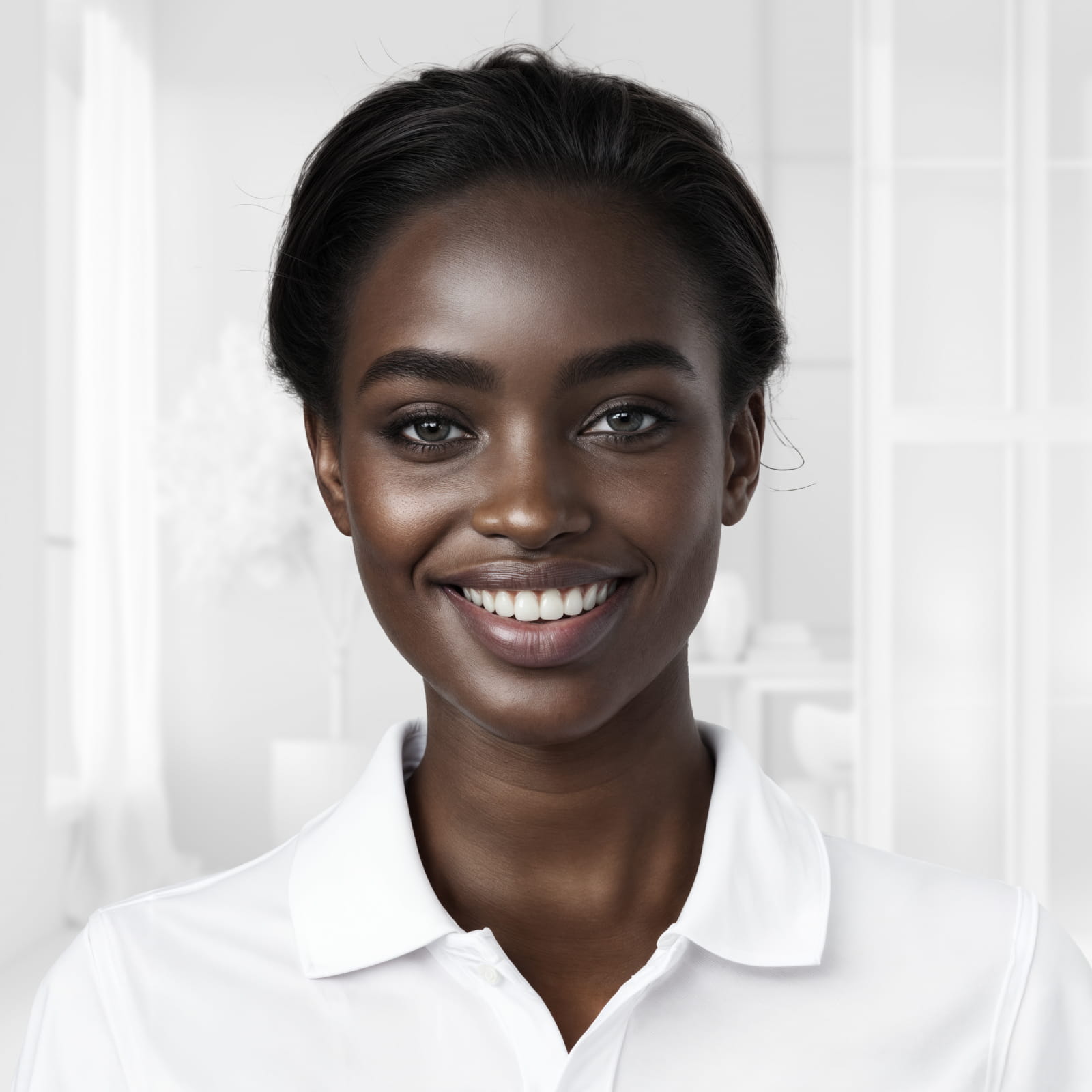 Young female smiling