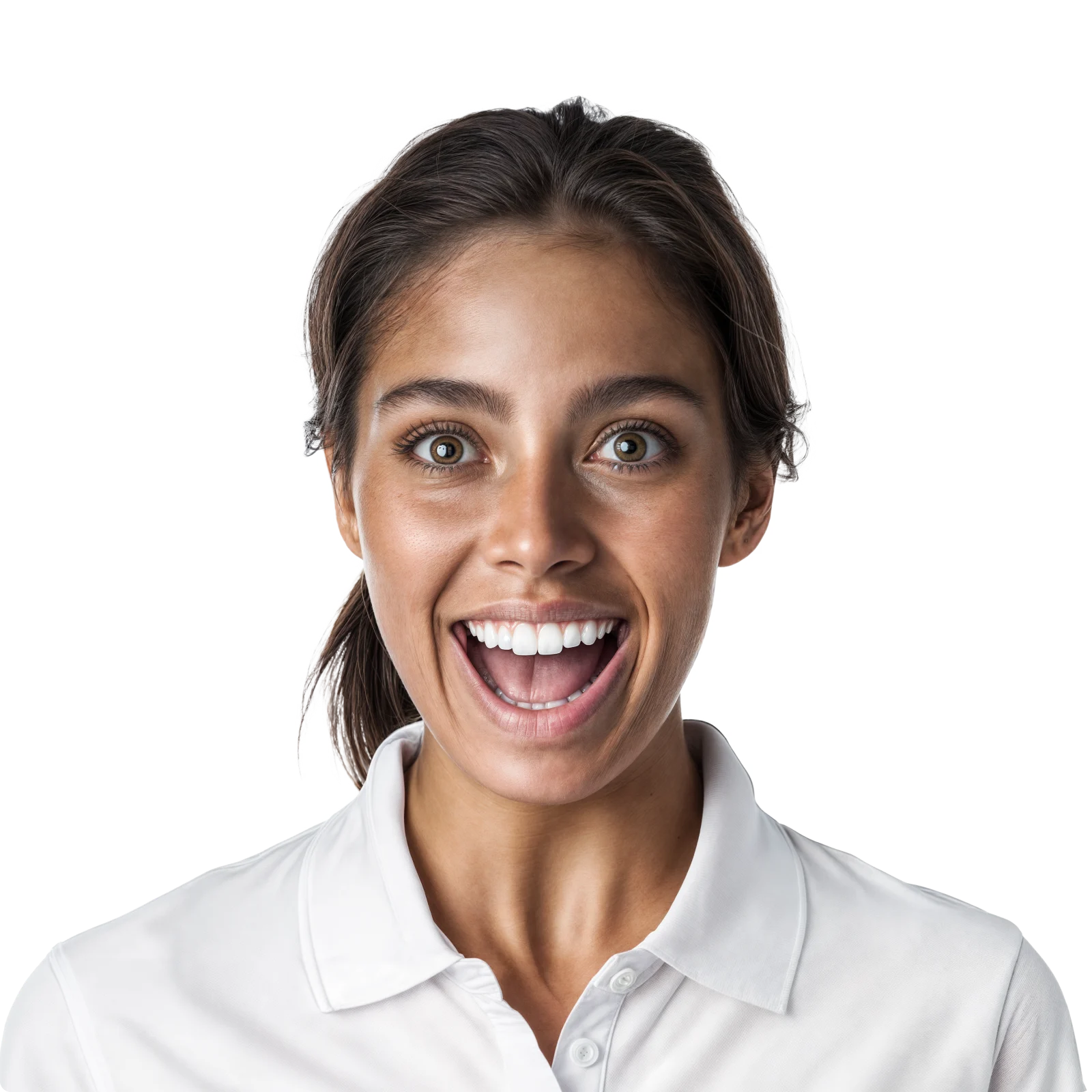 Overjoyed, amazed woman